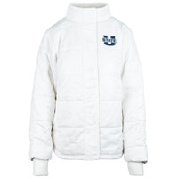 Women's u-state quilted puff white jacket